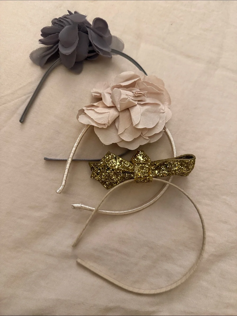 J. Crew Girls Headband Set - Gray, Blush Pink & Gold